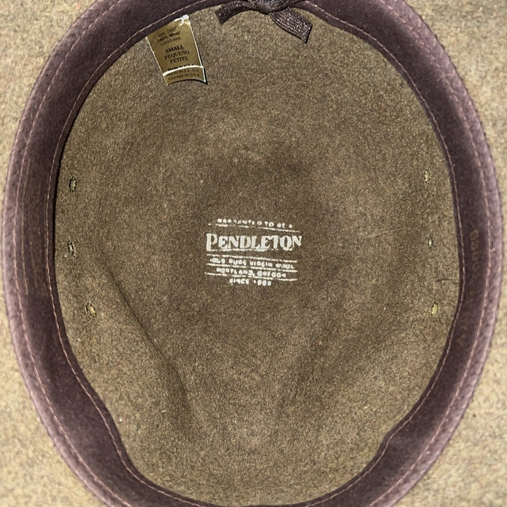 Pendleton Forest Green Hat With Tan Leather Band - image 5